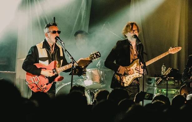 Richard Hawley and Jarvis Cocker performing live onstage at the Leadmill in Sheffield