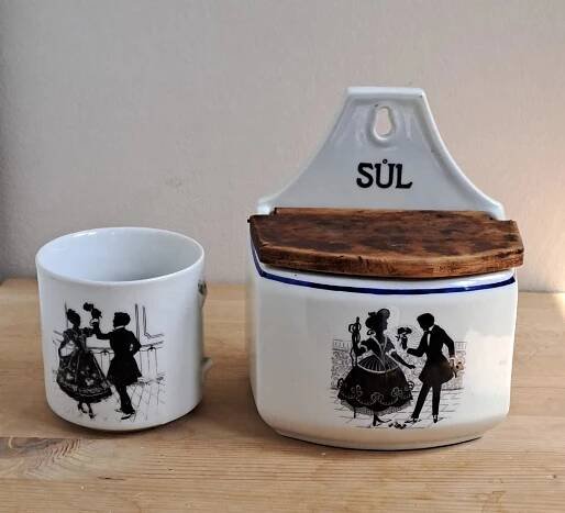 Slánka porcelánová - pěkný stav + BONUS - Starožitnosti