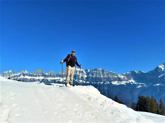 Schneeschuhwanderung auf dem Flumserberg von Tannenheim zur Prodalp