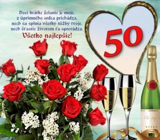 Blahoželanie k 50. výročiu narodenia Herbs, Birthday, Décor, Birthday Wishes, Decor, Table Decorations