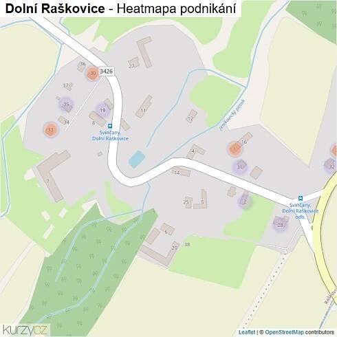 Mapa Dolní Raškovice - Firmy v části obce.