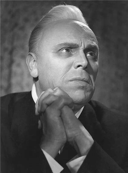Bílá nemoc - 03.04.1957, Vladimír Leraus (Baron Krüg) Foto: Jaromír Svoboda