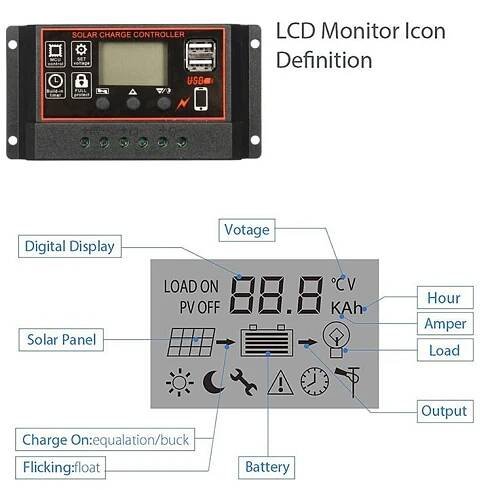 10A-30A MPPT 12V / 24V solární ovladač nabíječky