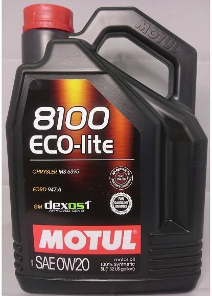 Olej MOTUL 8100 Eco-lite 0W-20 5L Dexos1 Gen2 108536