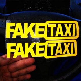 FAKE TAXI Car Sticker Fake Taxi Drift Sign Funny Car Sticker Vinyl Decal Decor Yellow