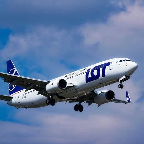 Boeing 737-800 landing at Chopin Airport