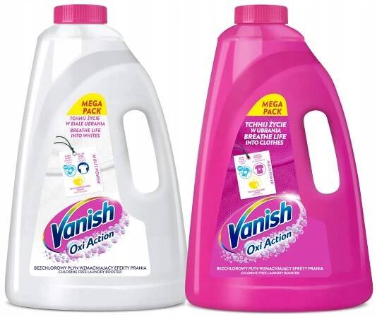 Sada Vanish Oxi Action Tekutý odstraňovač skvrn pro barvu a bílou barvu 2x3L