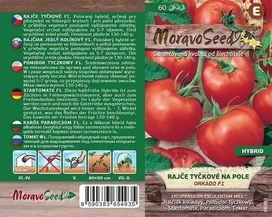 MoravoSeed Orkado F1 rajče tyčkové na pole 60 ks