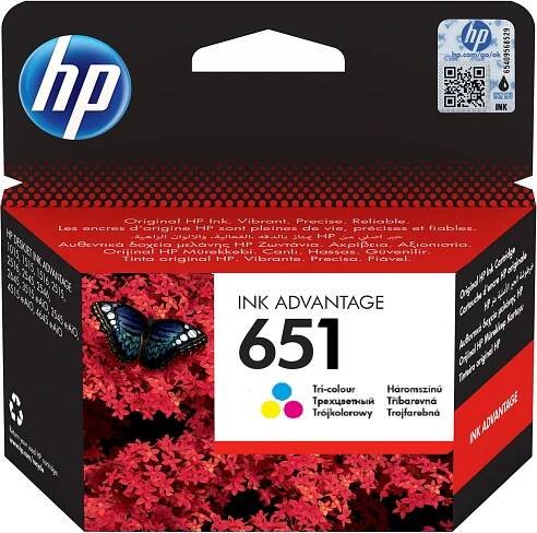 Inkoustová náplň HP 651, 300 stran - CMY (C2P11AE)