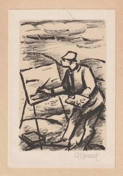 Moravec Alois, litografie s podtiskem, signováno