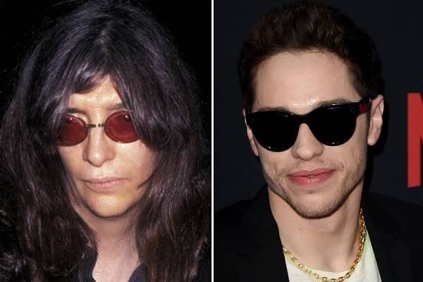 Joey Ramone (left) and Pete Davidson.