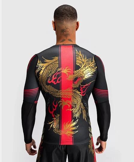 Venum x Tekken 8 Rashguard Dlouhý rukáv Marshall Law Black/Red/Gold XL