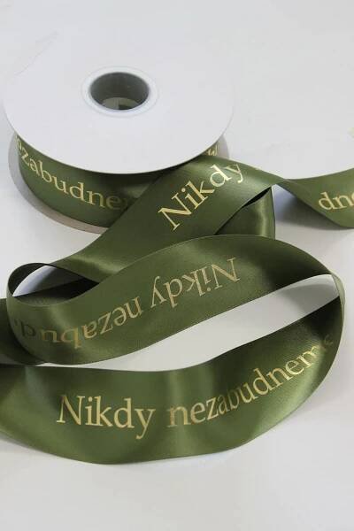 Zelená stuha Nikdy nezabudneme 5cm 50m
