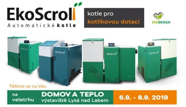 České kotle EkoScroll na výstavě Domov a teplo · Aktualita vydána 4. 9. 2018 v 12:49 · Výstaviště Lysá nad Labem