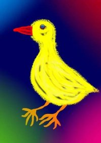 Malý žlutý ptáček na abstraktním pozadí — Stock obrázek