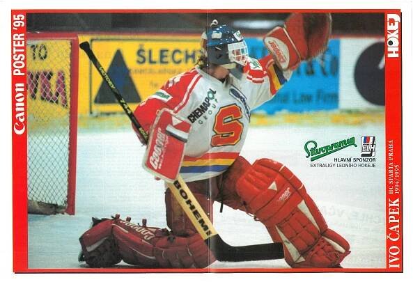 Plakát hokej A3 Ivo Čapek - HC Sparta Praha - Sběratelství