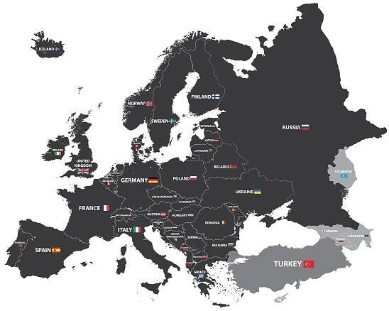 Mapy Evropy - 12 map ke stažení zdarma