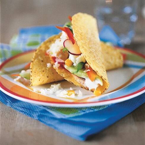 Kukuřičné tacos se zeleninou a kuřetem