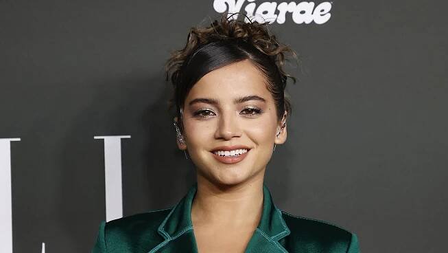 US actress Isabela Merced arrives for Elle's 2023 Women in Hollywood celebration, at Nya Studios in Los Angeles, California, on December 5, 2023.