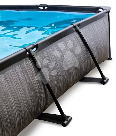 Bazén s krytom a filtráciou Black Wood pool Exit Toys oceľová konštrukcia 220*150*65 cm čierny od 6 rokov ET30202190