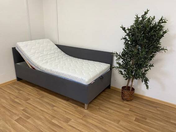 Čalouněná postel s úložným prostorem RYAN 90X200, tmavě šedá - Nábytek Real