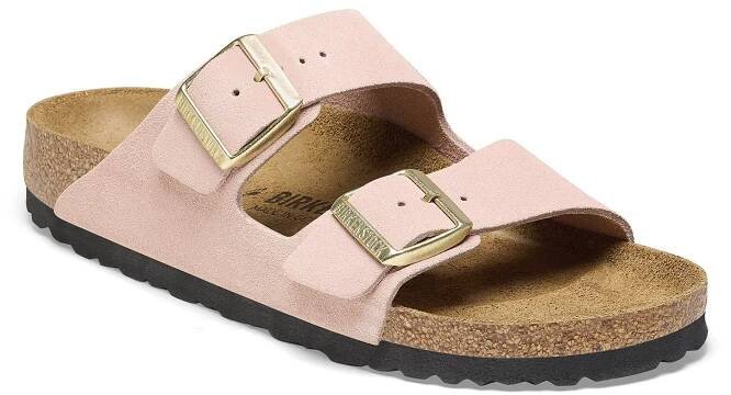 Semišové pantofle Birkenstock Arizona dámské, růžová barva, 1026170
