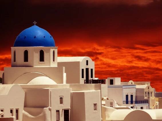 Santorin, Ia, Oia, Západ Slunce, Příroda