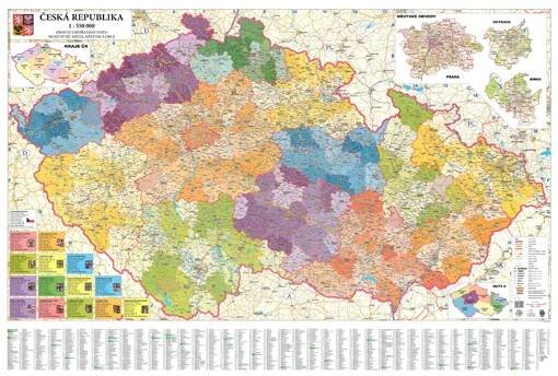 Administrativní nástěnná mapa krajů ČR EX350 137 x 93 cm