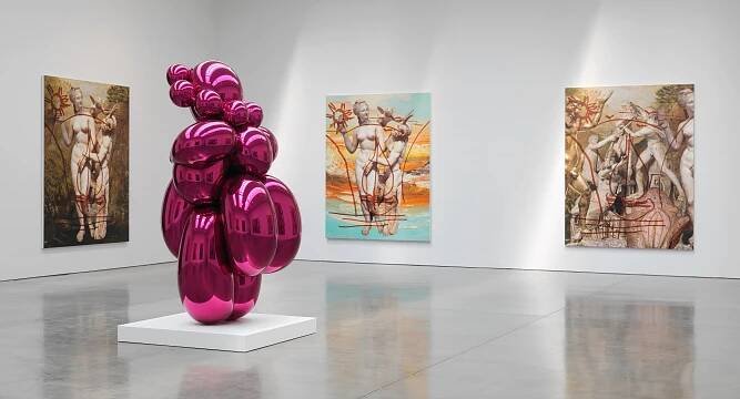 Thumbnail - Installation view. Artwork © Jeff Koons. Photo: Rob McKeever