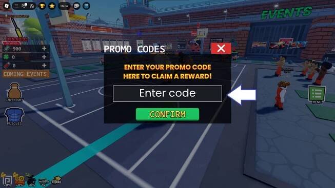 A screenshot of Prison Pump in Roblox showing the game's codes field.