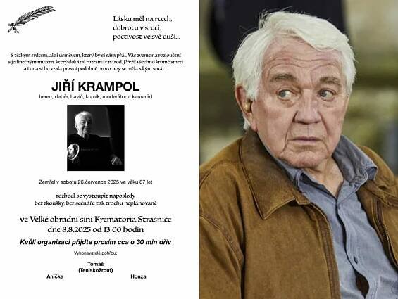 Detaily POHREBU Jiřího Krampola (†87): TOTO odhalilo smútočné PARTE... Dôležitý človek NEPRÍDE!