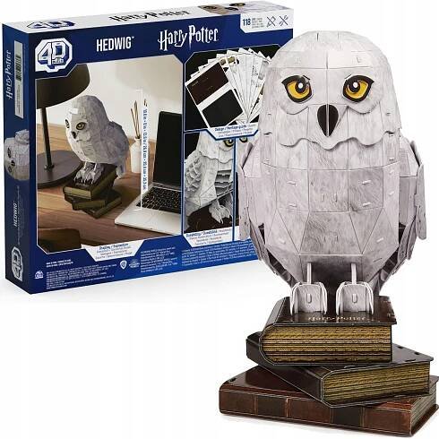 HARRY POTTER HEDVIKA SOVA MODEL FIGURKA PUZZLE 3D PRO SESTAVENÍ 4D BUILD