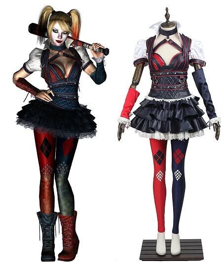 DC Comics Batman Arkham Knight Harley Quinn Suicide Squad Adult Women Cosplay Costume for Halloween Carnival