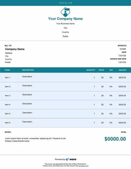 Consulting Invoice Template - Wave Financial