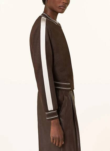 MARC CAIN Blouson s galonovými pruhy: 699 dark wood
