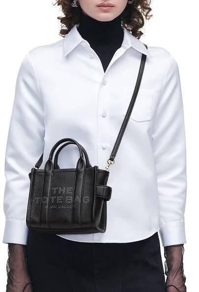 The Leather Crossbody Tote Bag Black