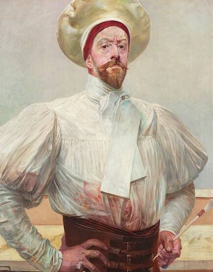 Self-Portrait in a White Attire, Jacek Malczewski, 1914