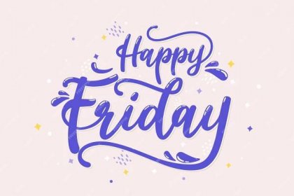 Happy Friday Lettering On A Pink Background Wallpaper