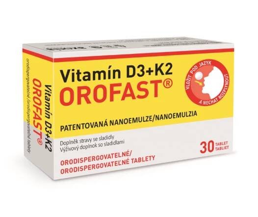 Vitamín D3+K2 OROFAST orodispergovatelné tablety