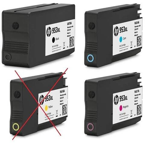 HP inkoust 953XL BK + M + C