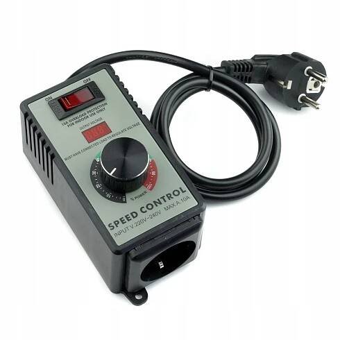 Regulátor otáček motoru, napětí v krytu s zásuvkou 2400 W 230 V