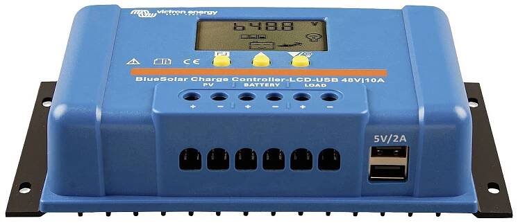 Victron Energy Blue-Solar PWM-LCD&USB solární regulátor nabíjení PWM 48 V 10 A : Půhy.cz