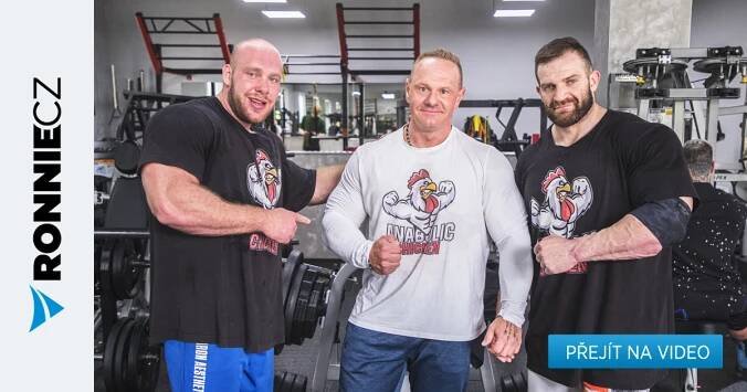 Jan Turek, René Blahovský a David Bednář - trénink prsou a ramen