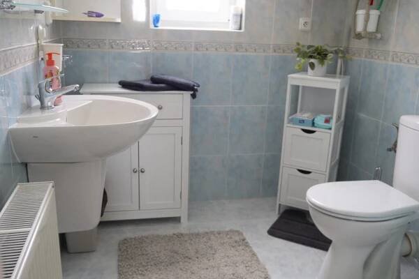 Koupelna v ubytování Apartmán U Onky
