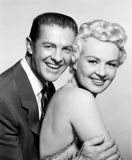 Betty Grable And Robert 'Bob' Cummings In 'How To Be Very, Very Popular', 1955: Grable And Cummings As Stormy Tornado And Fillmore Wedgewood In A Publicity Shot From The Movie.