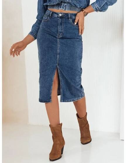 Dámská sukně džínová midi LIRONZ modrá | TheyWear.cz