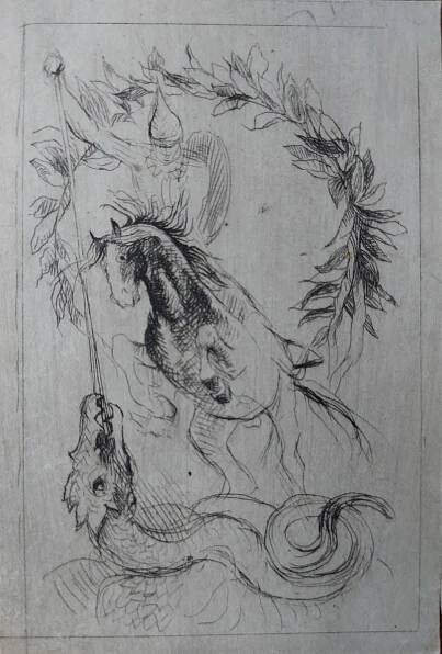 Alex Adolf Jelínek – Ex Libris Ing. Jiří Oliva - Sv. Jiří