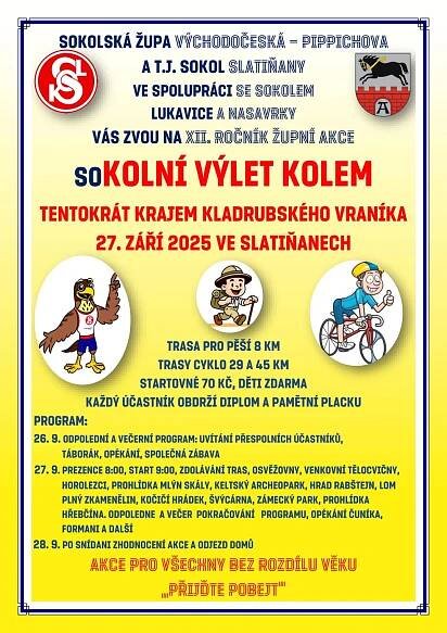 SOKOLNÍ VÝLET KOLEM - Sokol Slatiňany 26.-.28.9.2025 - Kulturní akce, program v Hradci Králové