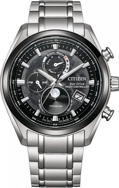 Citizen Watch Eco-Drive Radio Controlled Tsukiyomi Moonphase Super Titanium BY1018-80E