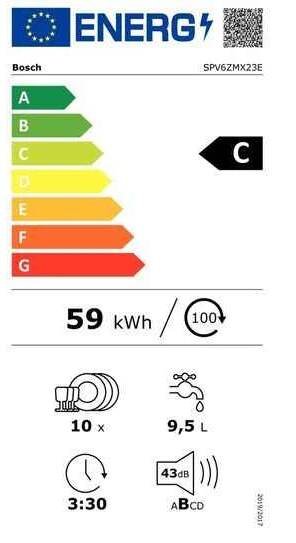 Bosch SPV6ZMX23E energetický štítek